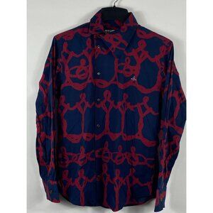 COPY - Vivienne Westwood Man Asymmetric Button Shirt Blouse Wire Pattern 48 B591